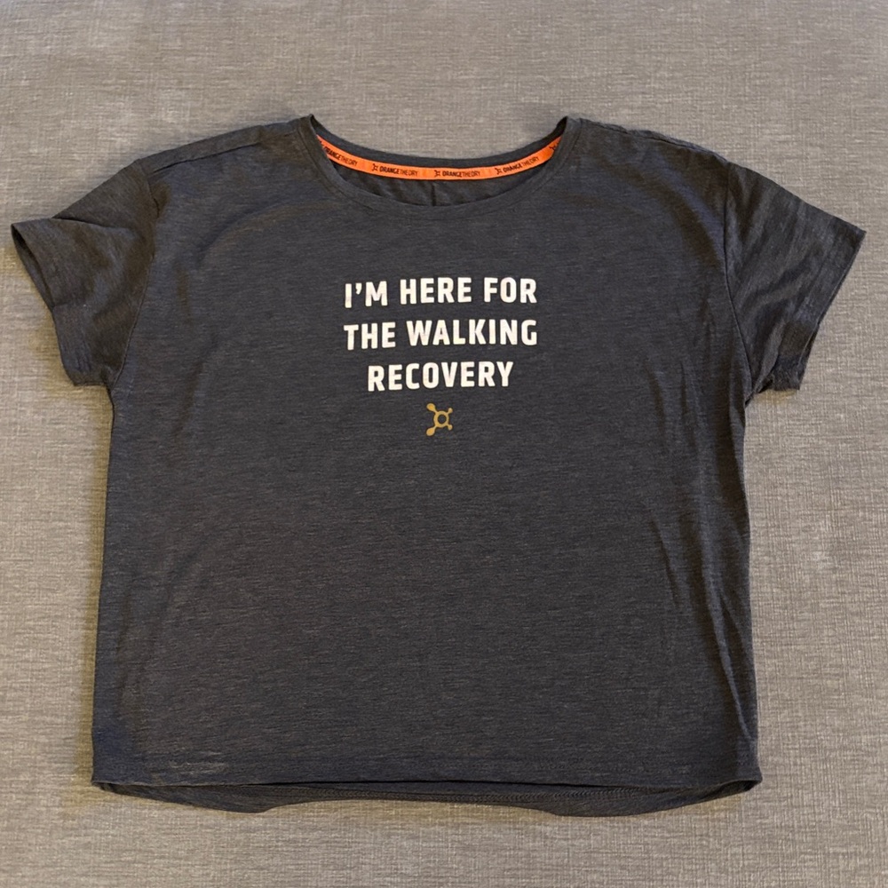 Gray Womens Crop Shirt with Motivational Print